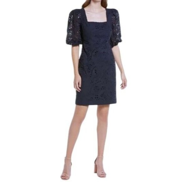 Eliza J Dresses & Skirts - Eliza J Midnight Blue Lace Mini Dress